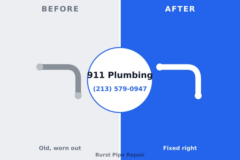 Before and after: plumbing repair Southwest Greensburg, PA